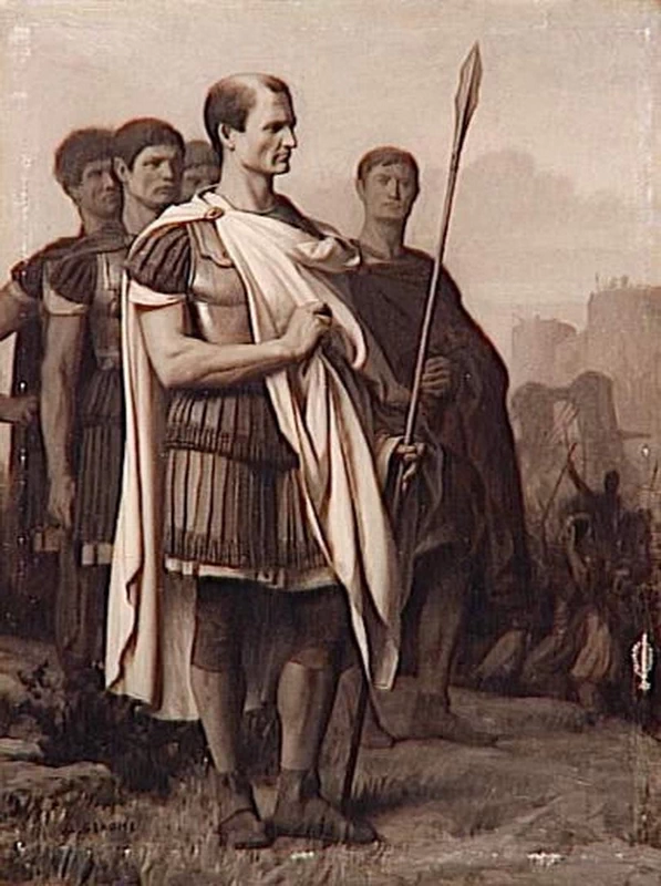 Giulio Cesare circondato dai suoi generali